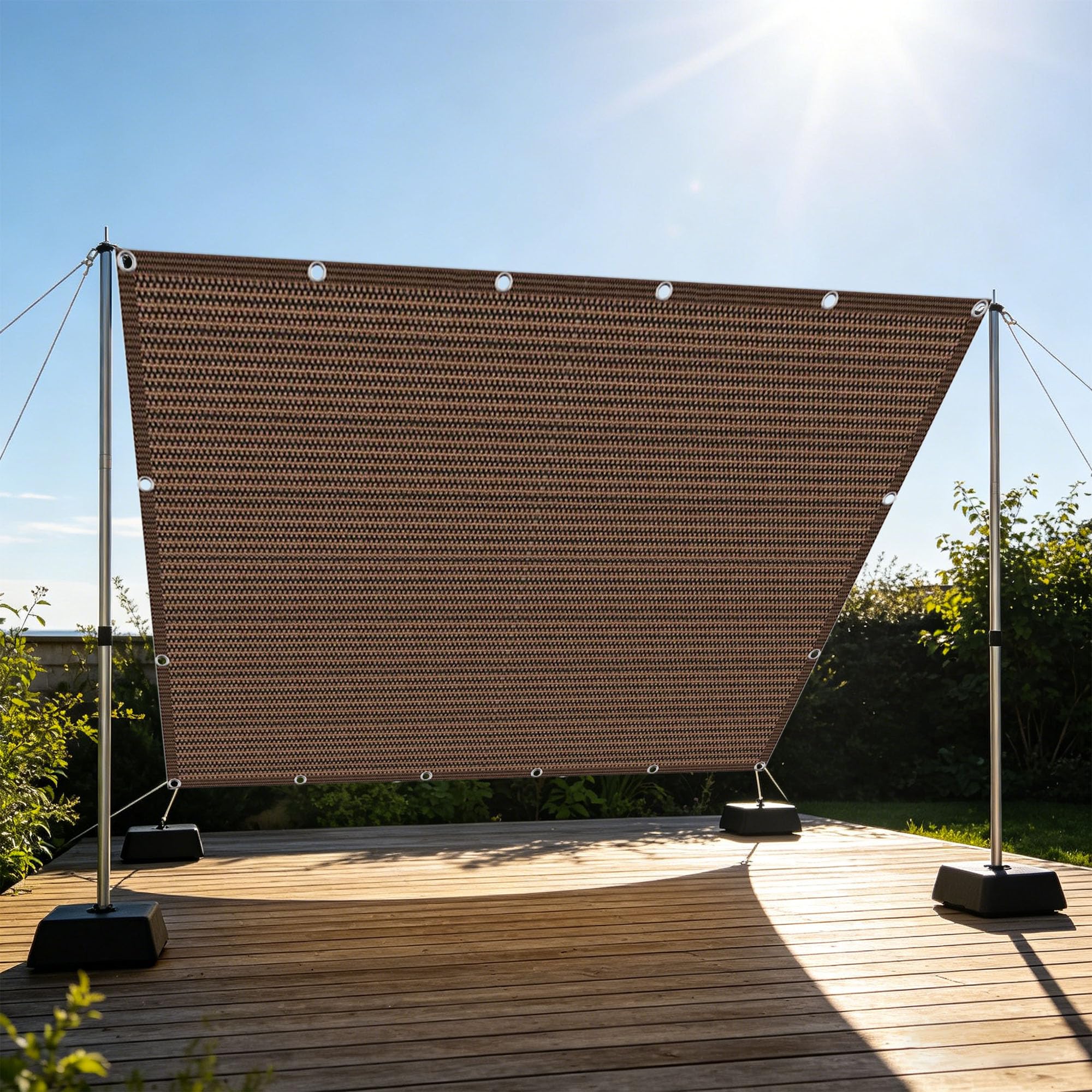 Filet d'ombrage de protection solaire pour pergola et balcon brun 3.5x9m