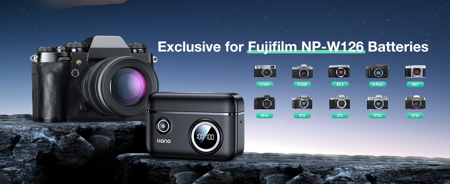 Fujifilm Camera Llano NP-W126S Dual Battery Fast Charger For