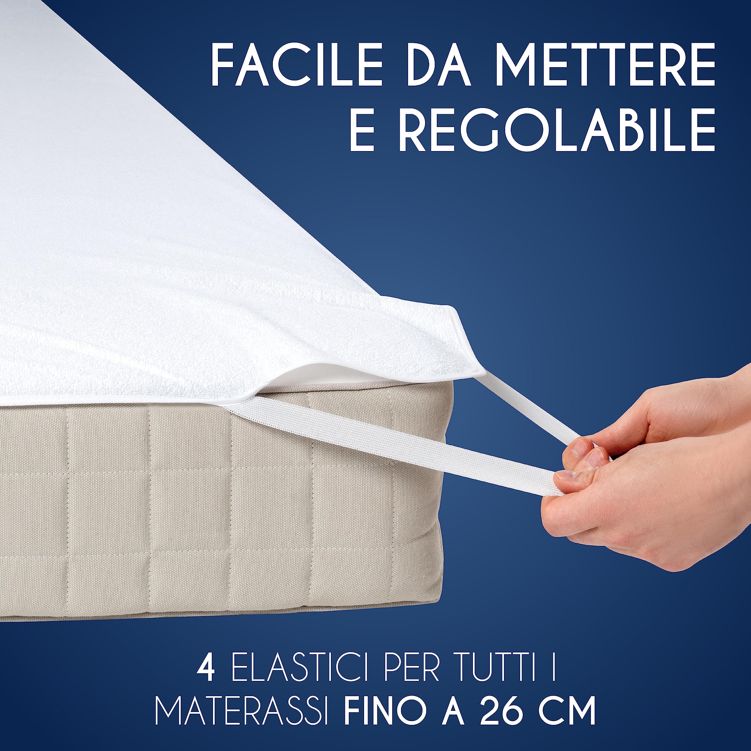 Dreamzie Coprimaterasso Matrimoniale 180x200cm (confezione da 2) - OEKO TEX - 4 Angoli Elastici - Impermeabile