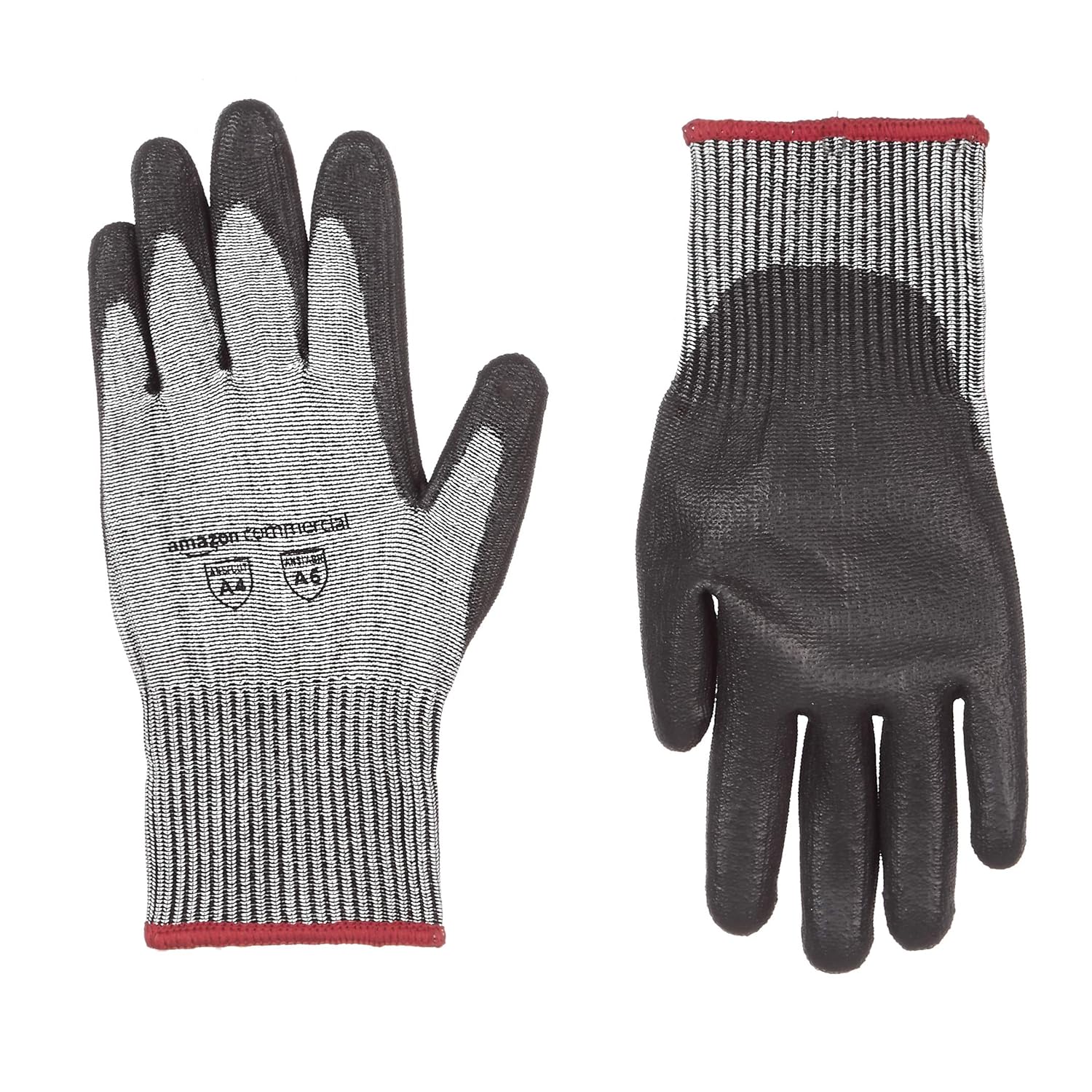 Commercial 13G HPPE Cut Resistant Liner & Polyurethane Coated Gloves (Salt & Pepper/Black), Size XL, 1 Pair: Industrial & Scientific