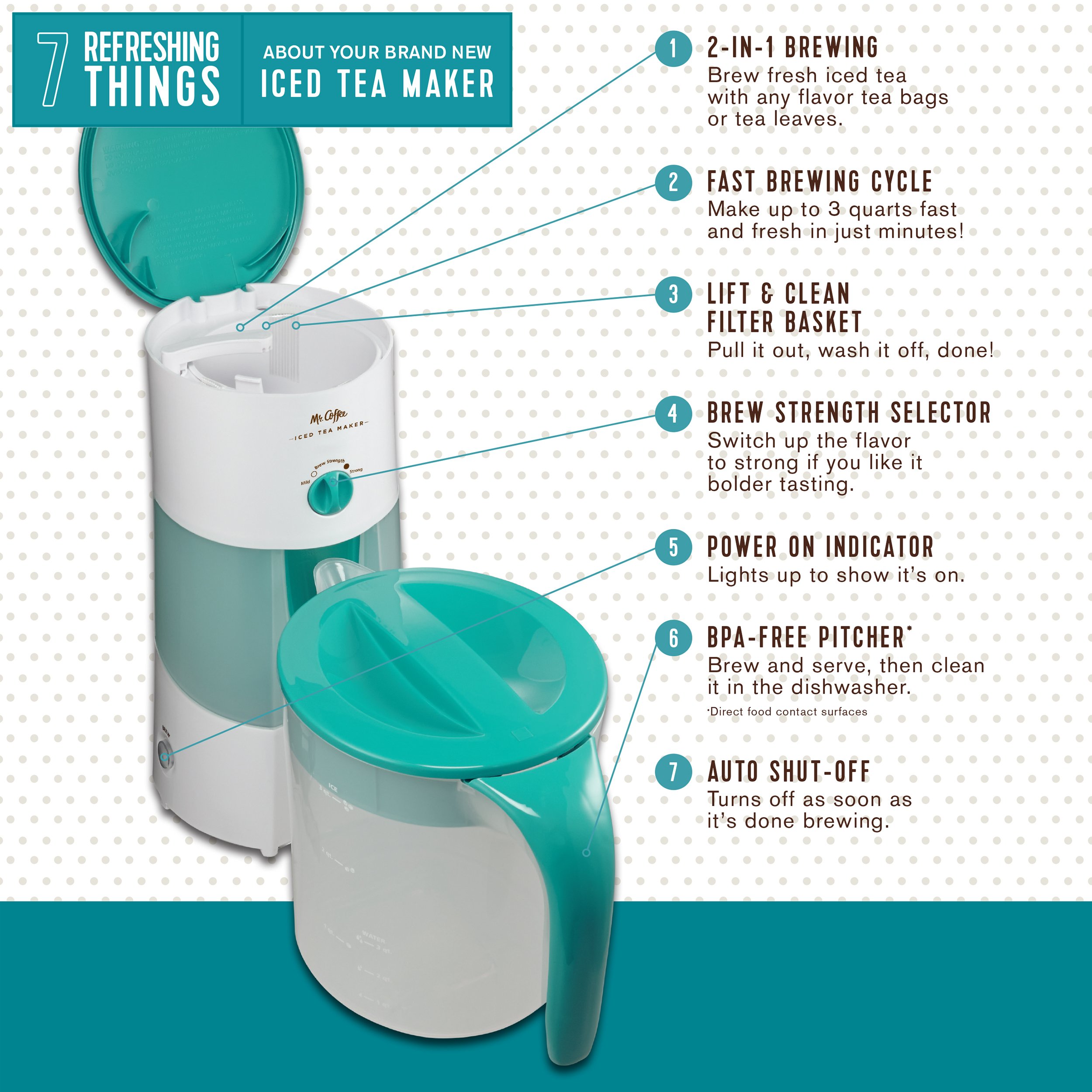 Mr. Coffee 3Quart Adjustable Brew Strength Iced Tea Maker Buy Online