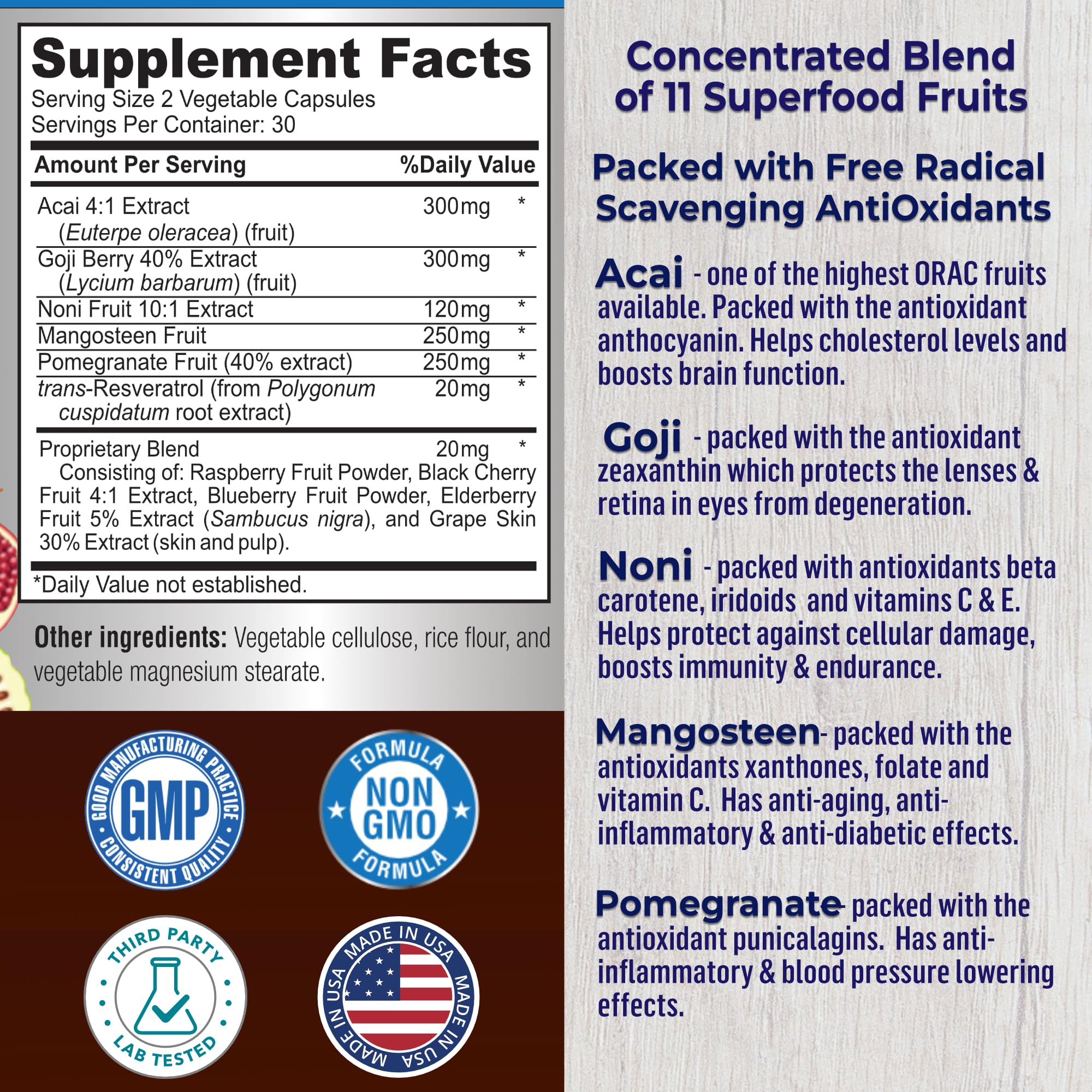 YUMMYVITE Super Antioxidant Fruit Superfood Complex, 60 Count (Pack of 1) — Amazon image 2