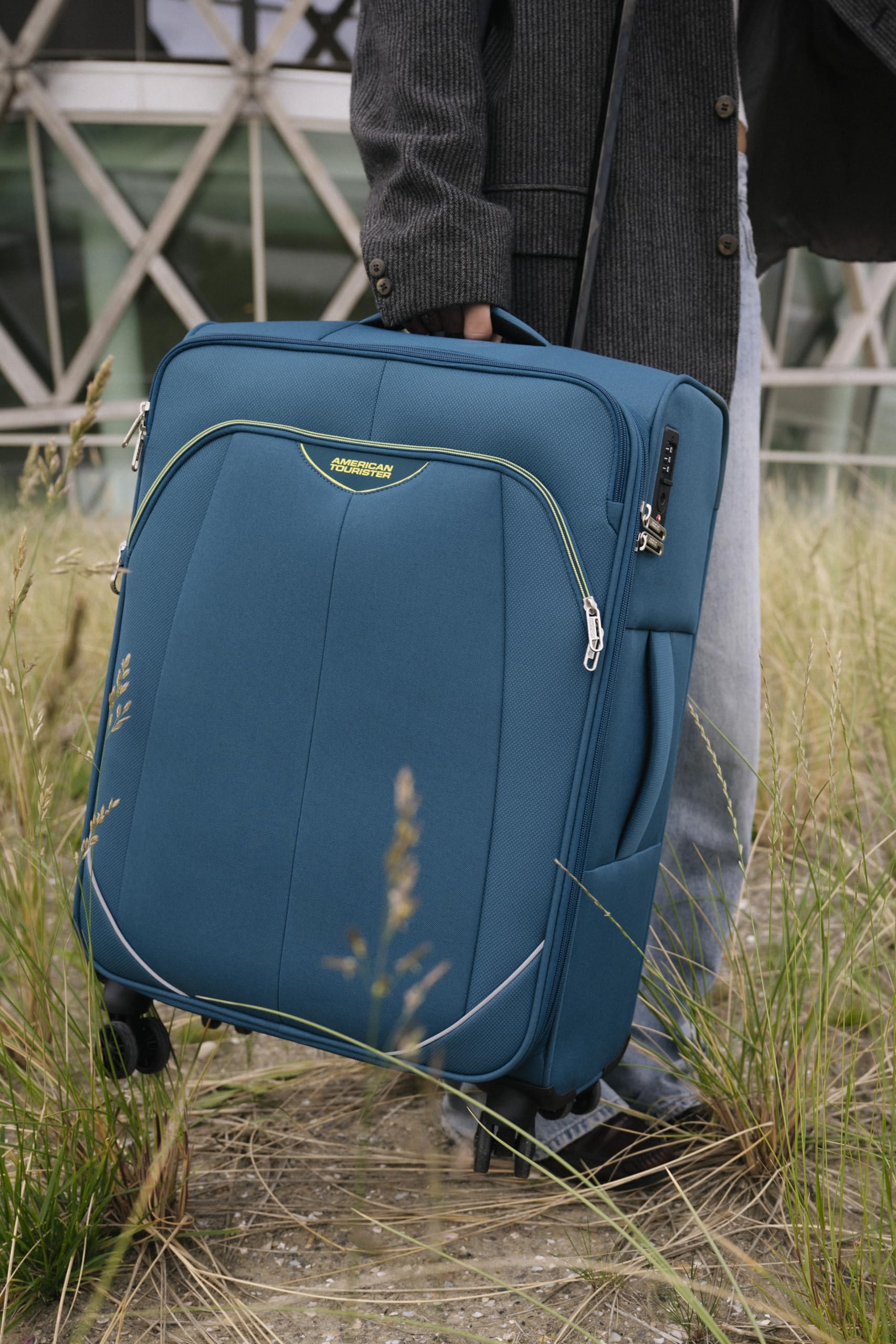 American Tourister Poproll - Set di 3 valigie morbide (Bagaglio a mano, Media, Grande), Leggero - Verde (Teal)