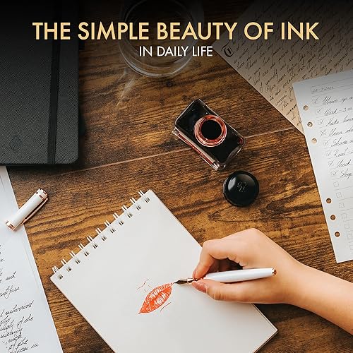 Vista 39 de Wordsworth and Black - Botella de tinta para pluma estilográfica (1.7 fl oz), edición de lujo premium, [morado lavanda] tinta embotellada; botella