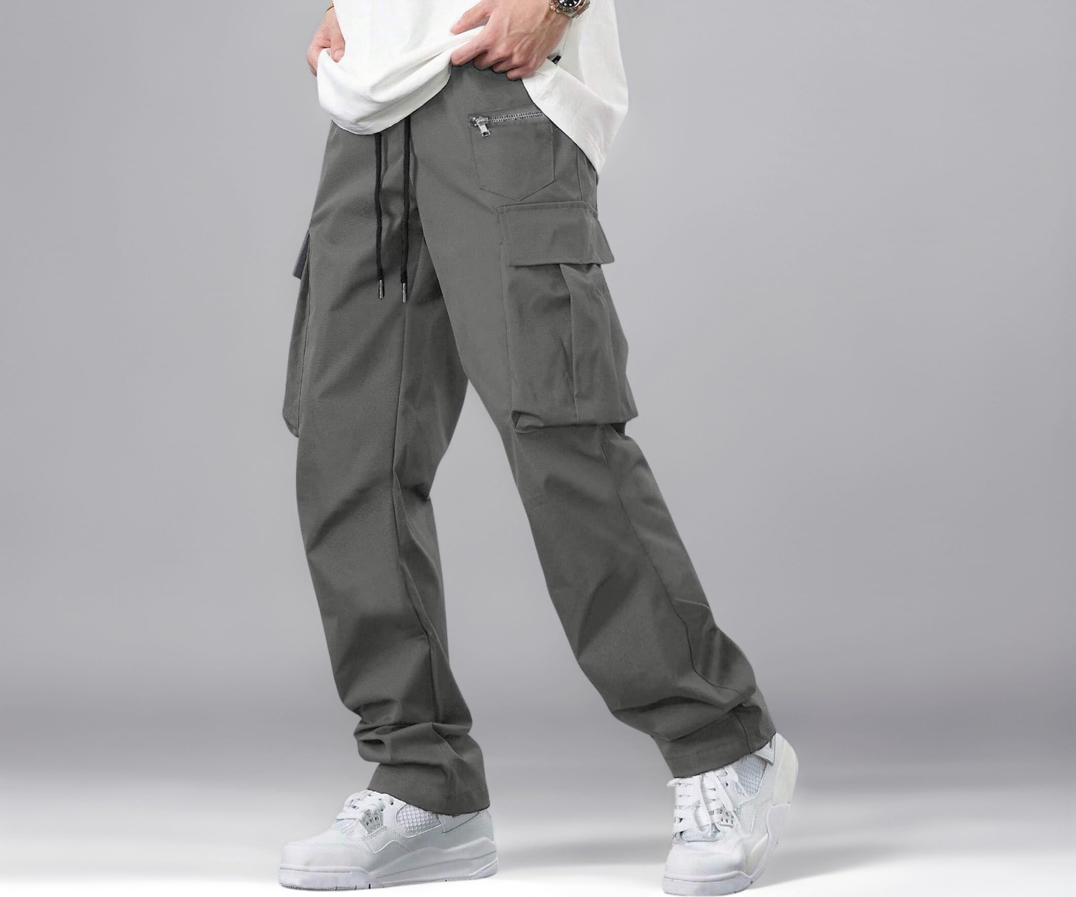 Lymio Cargo for Men || Cotton Cargo Pant || Drawstring Waist Pant (Also Available in Plus Sizes) (05-08)