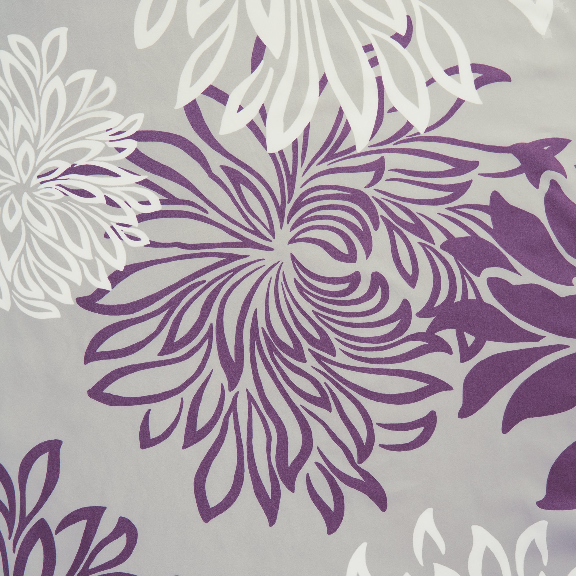 Comfort Spaces Enya Bathroom Shower Curtain Floral Printed Cute Chic Microfiber Fabric Bath Curtains, 72"x72", Purple/Grey - Image 3
