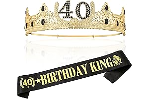 40th Birthday Crown and Sash: A Regal Celebration for Men