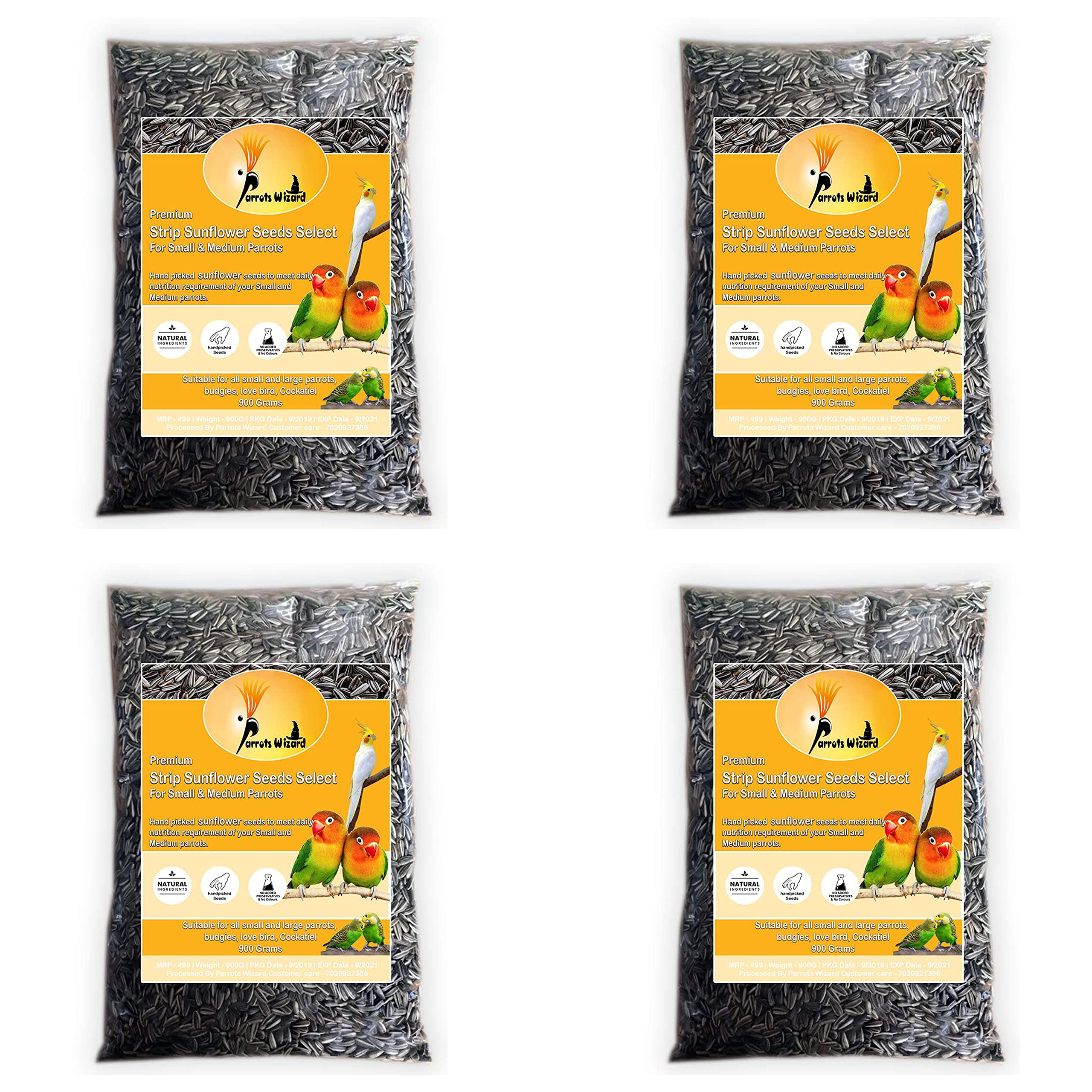 Parrots Wizard Small Size Strip Sunflower Seeds 900 Grams-Pack Of 4, Bird (B08KFJ6NWS) Amazon Price History, Amazon Price Tracker