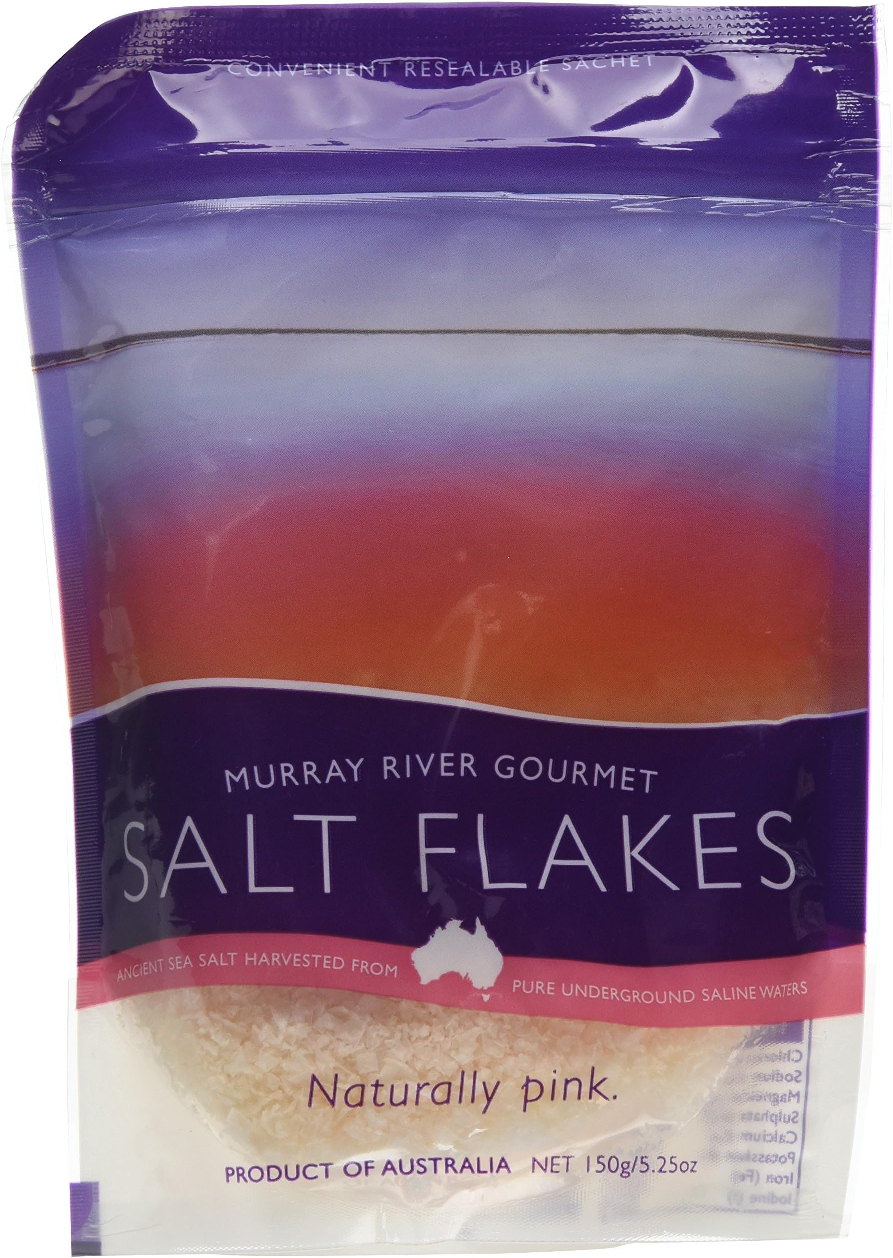 Murray River Salt Flakes Naturally Pink, 150 gm Pouch