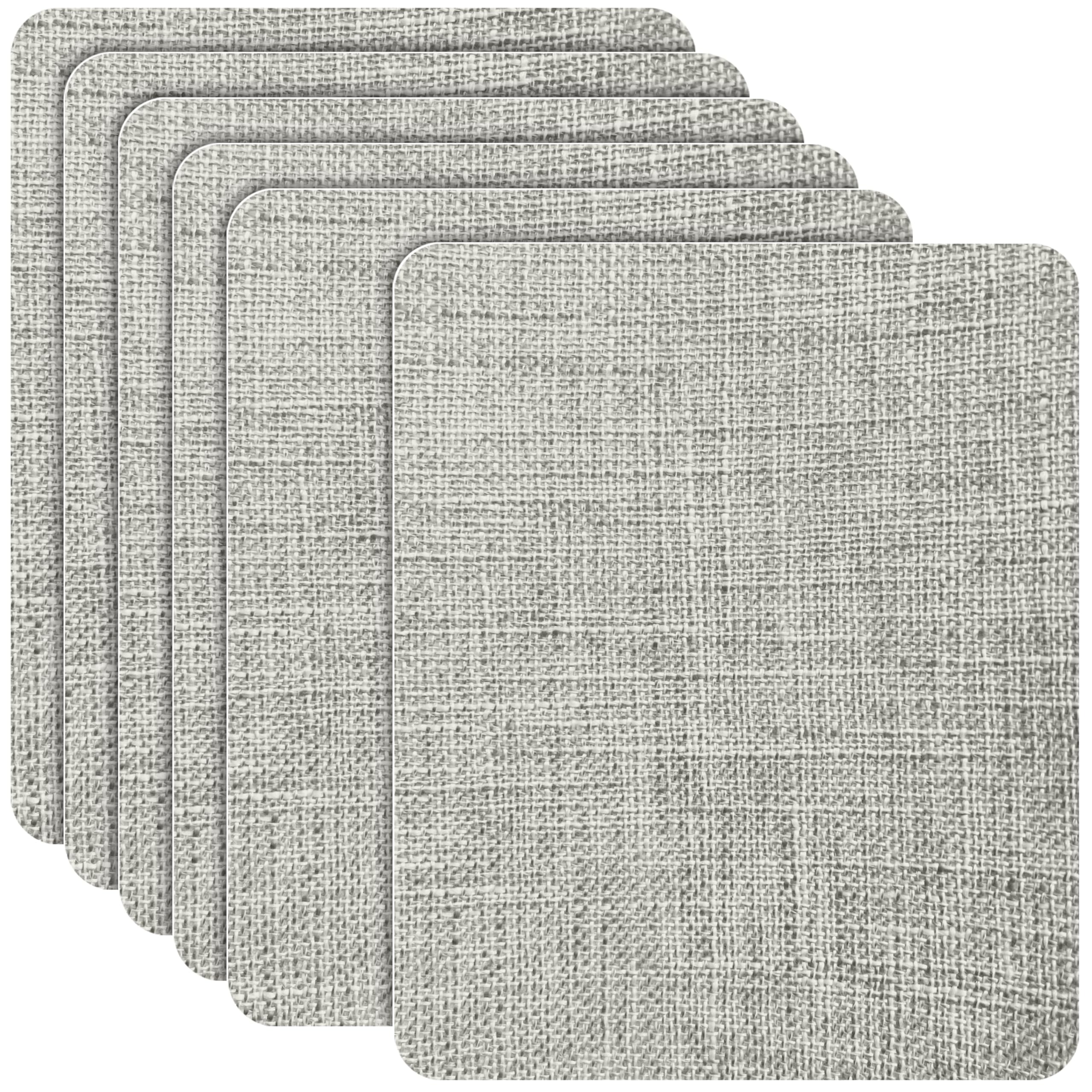 Azobur Coarse Linen Repair Patches, 6 Piece Self-Adhesive Linen Fabric Patches, Multi Color, Can be Used for Linen Sofa