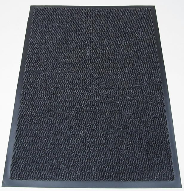 TrendMakers Machine Washable Grey Black Heavy Quality Non Slip Hard Wearing Barrier Mat/Dirt Trapper - 15 Sizes (40cm x 60cm)