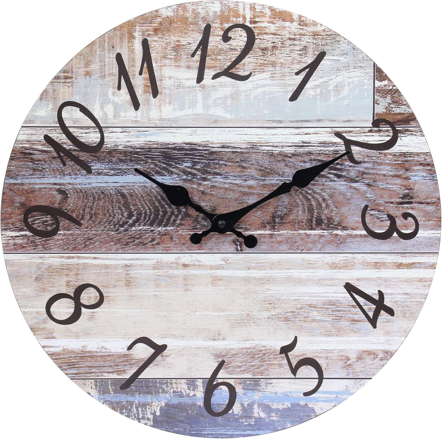 Stonebriar Vintage Farmhouse 18 Inch Round Battery Operated Hanging Wall Clock