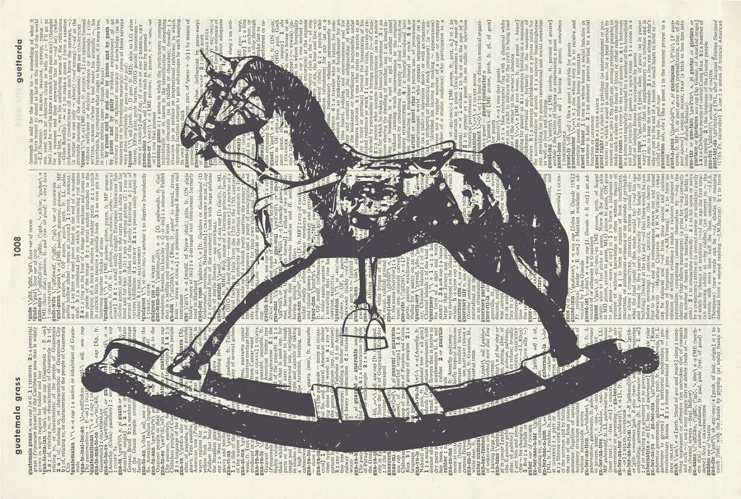 Victorian Rocking Horse Art Print Victorian Art Print Vintage