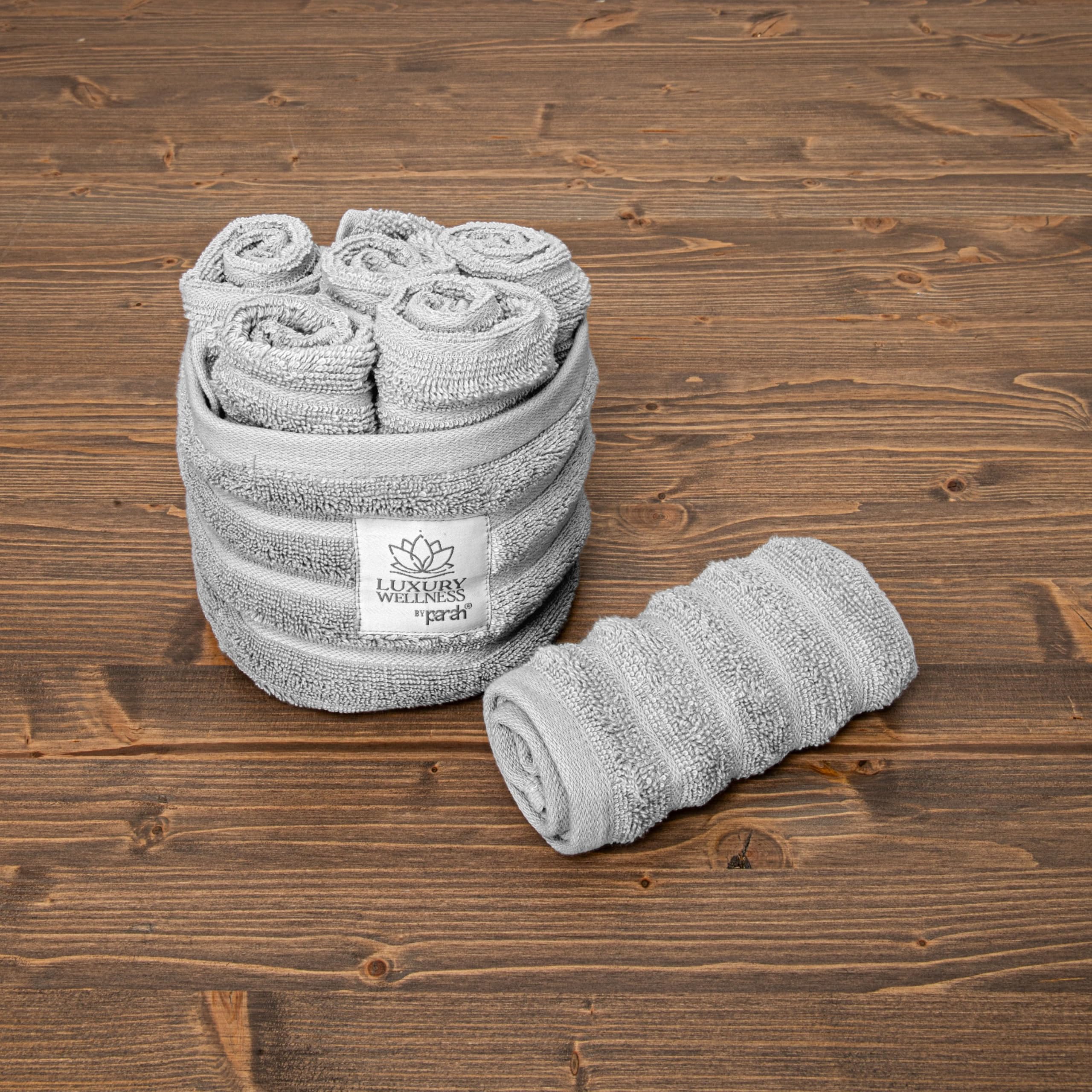 PARAH | Set 36 Lavette 30x30 cm –100% Cotone di Alta Qualità – Alta Qualità, Morbide e Assorbenti – Con Contenitore – Collezione Luxury Wellness