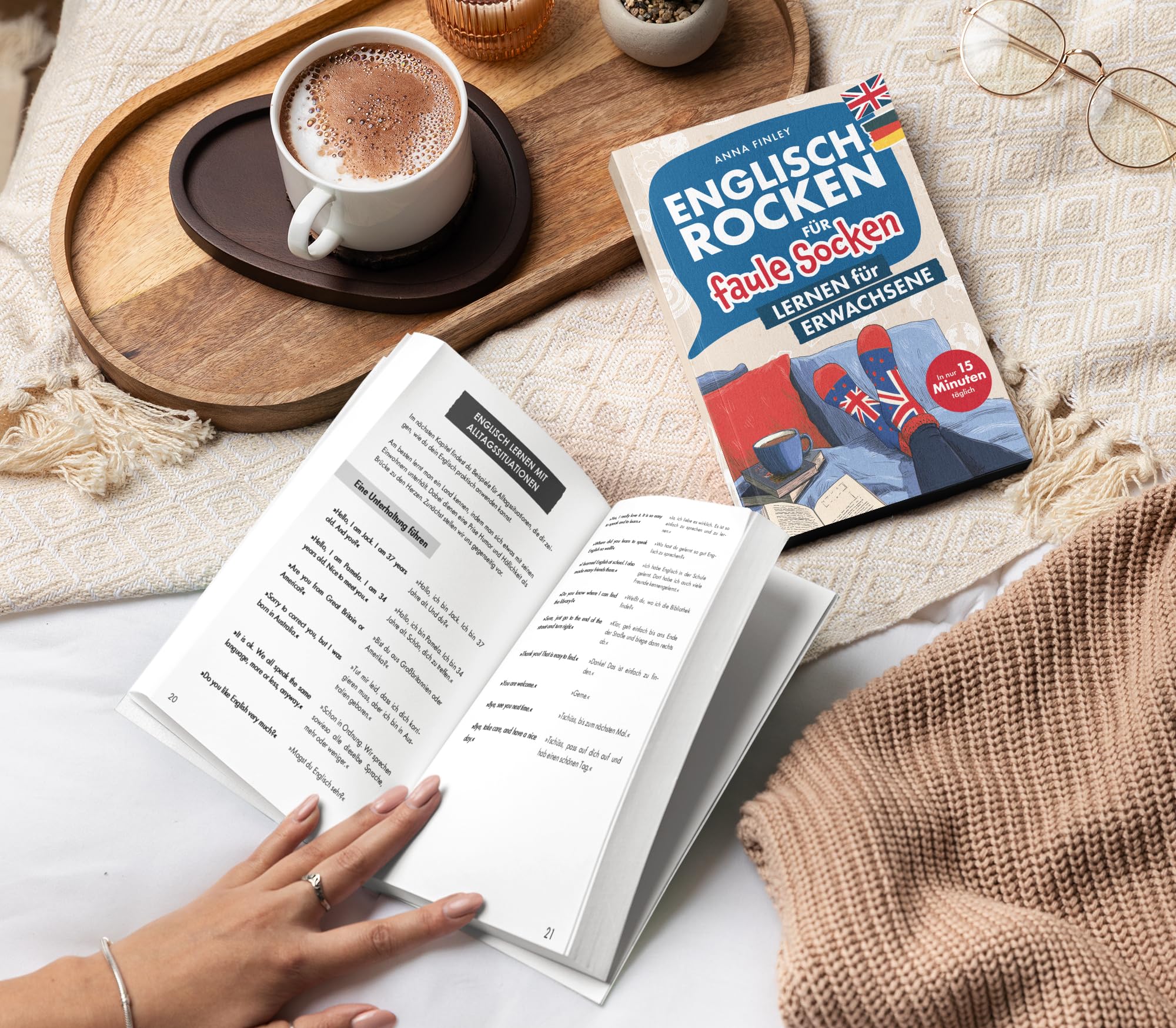 Englisch rocken für faule Socken – Lernen für Erwachsene: Verbessere dein Englisch in nur 15 Minuten täglich | Mit effektiven Lerntricks, spaßigen Übungen und praktischen Audiodateien