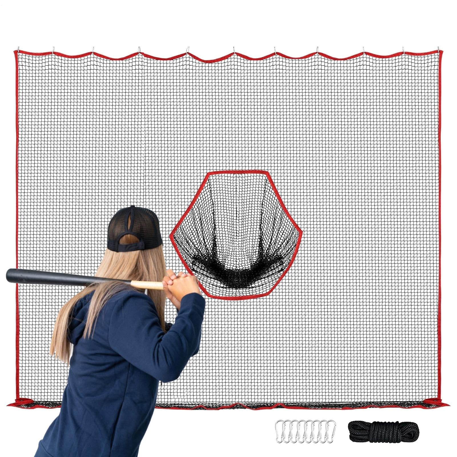 Filet de golf pour jardin - Cage d'entraînement, bloqueur de balles | Filet anti-coups renforcé, grand filet récupérateur de balles, grand écran de pratique extérieur pour pelouse, jardin, fairway, cl
