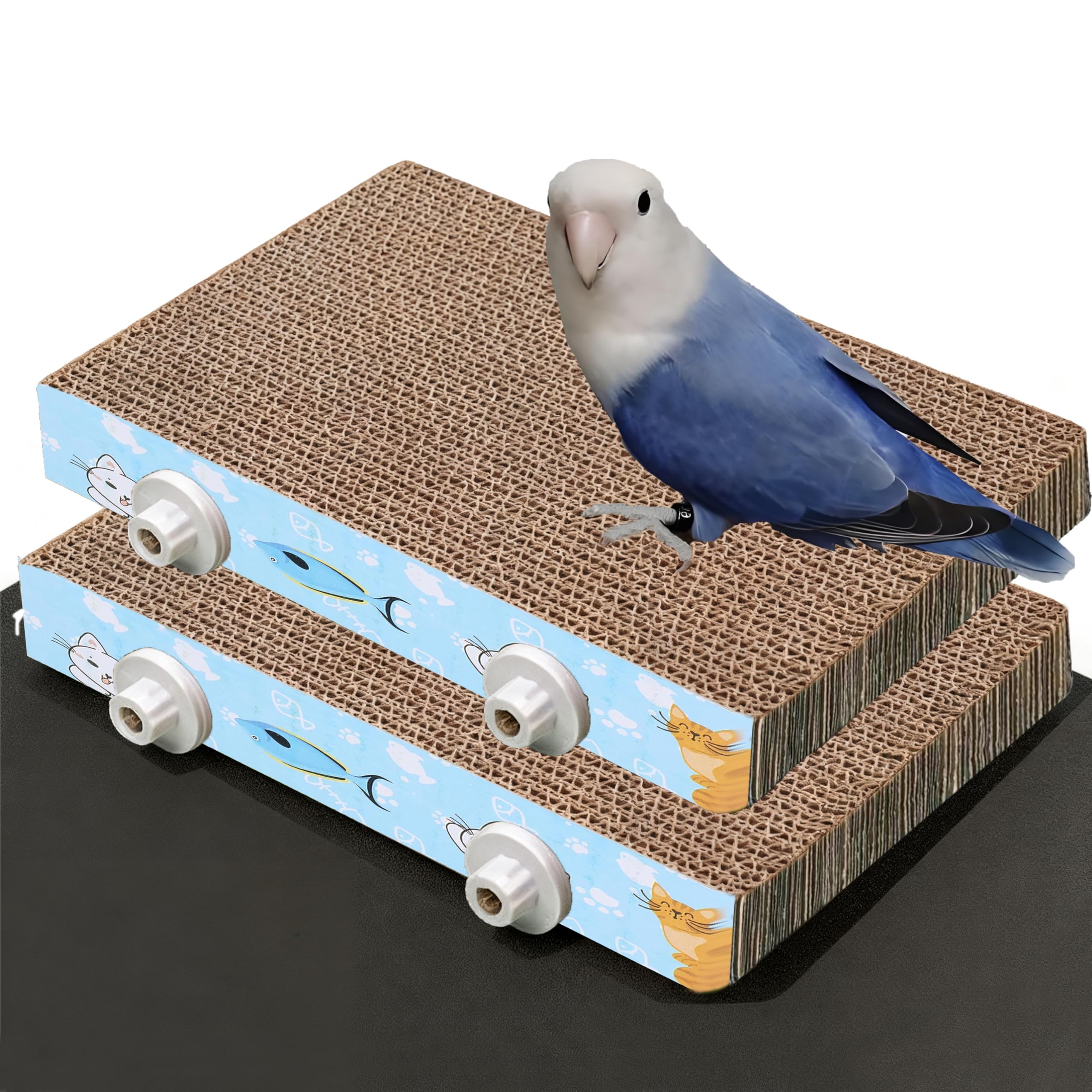 2Pcs 7.4in Paper Bird Toys, Bird Platform, Parrot Toy, Help Birds Clean Beak, Release Stress, Reduce Boredom - Suitable for Macaws, Small Parakeets, and Other Small to Medium-Sized Pet Birds
