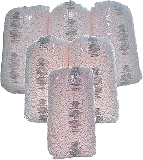 Bubblefast! Brand 21 cu. ft. (135 gallons) Pink Anti Static Packing Peanuts Popcorn (3.5 cu. ft x 6 Bags)