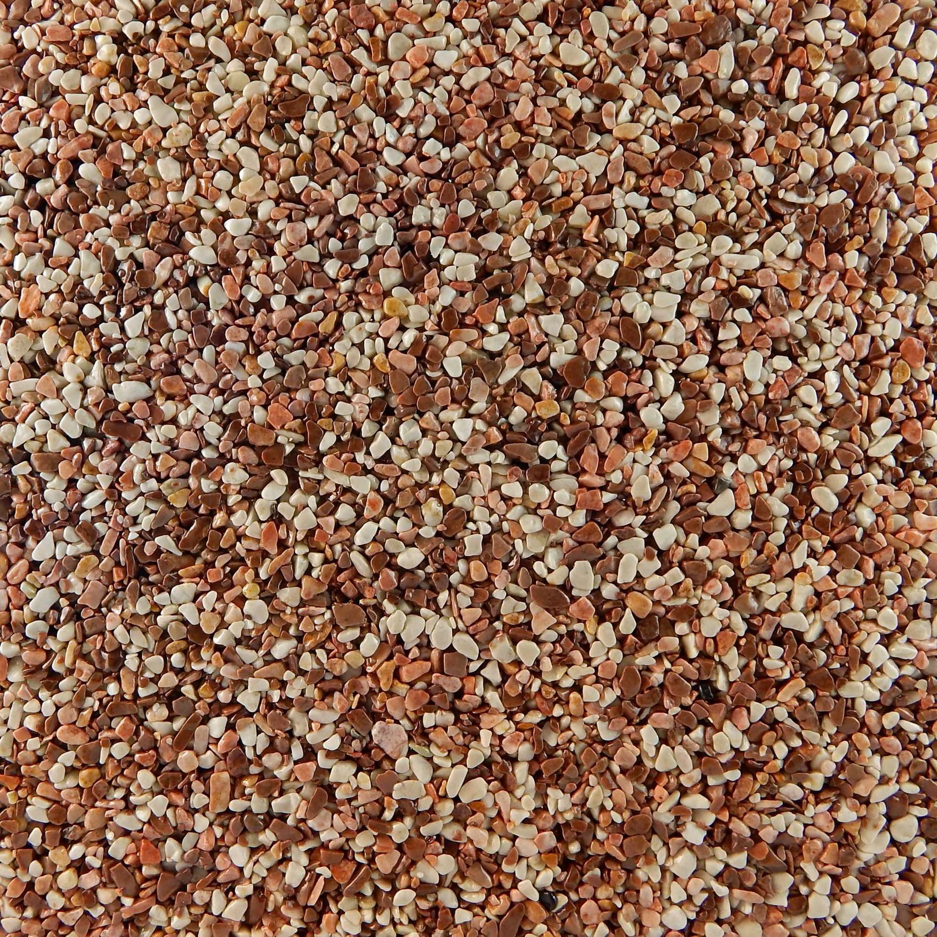 Terralith Steinteppich Marmor Komplett-Set für 1qm - Körnung: fein - 2-4mm mit Polyurethan Bindemittel - für Außen in rot-weiß (mix firenze)