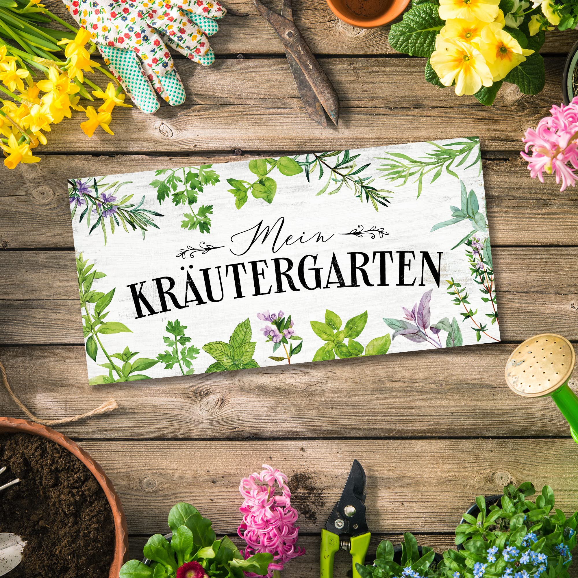 Holzschild Für Pflanzenliebhaber - "It's Not Hoarding If It's Plants" - 12,7x12,7 Cm Dekoschild Für Garten, Home-Office & Wand