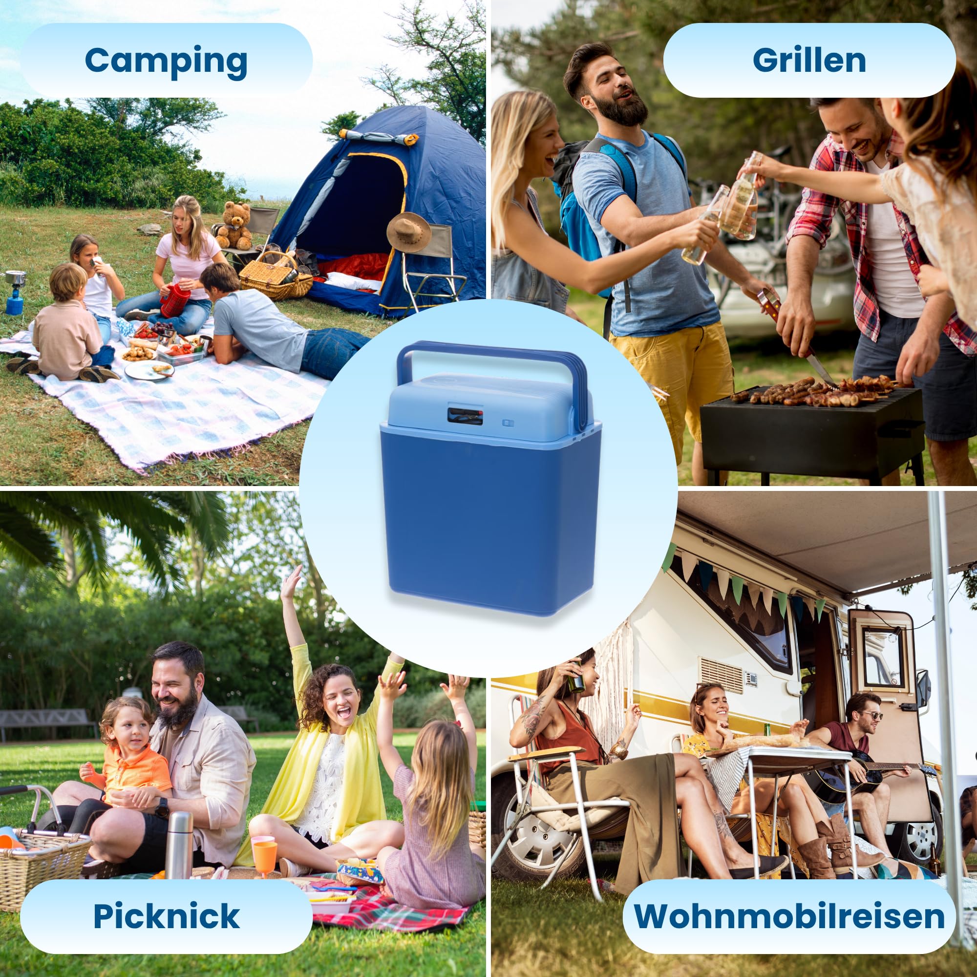 Elektrische Kühlbox 24L - 12V Thermobox, Camping Kühlschrank, elektrisch Isolierbox, tragbare Kühlbox für Auto, Boot, Garten und Reisen, kompakt und leise – Kamai Coolbox