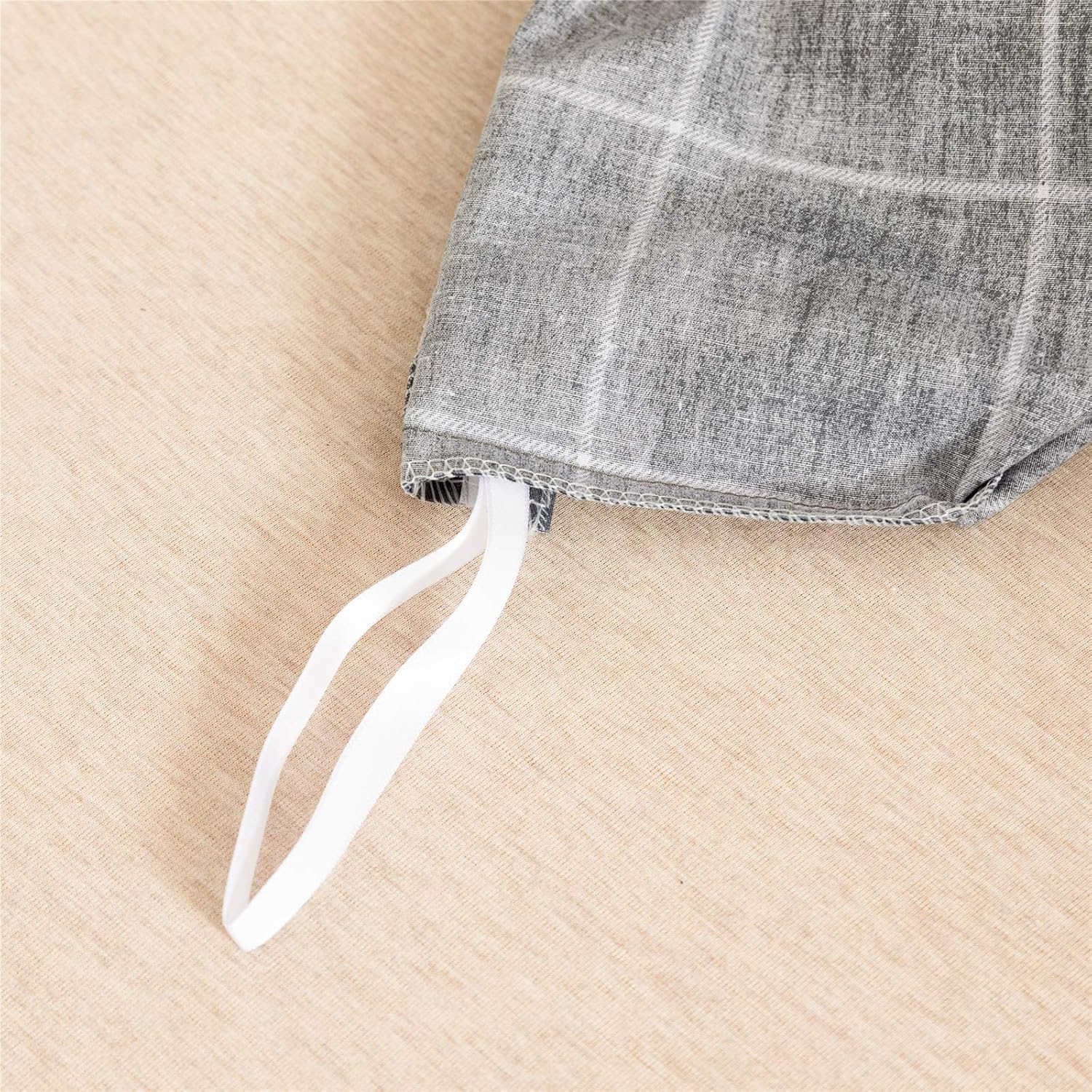 JELLYMONI 100% Natural Cotton 3pcs Plaid Duvet Cover Sets,Black with White Grid Geometric Pattern Printed Comforter Cover, with Zipper Closure & Corner Ties(Queen Size)