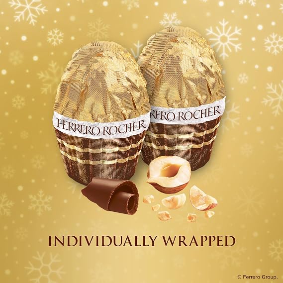 Ferrero Rocher Golden Moments, Premium Milk Chocolate Hazelnut, Individually Wrapped Holiday Chocolate, 3.1 oz bag
