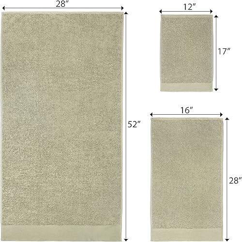 Miniatura 4 de Kaufman - Juego de toallas de baño bordadas personalizadas de calidad de hotel, toalla de mano y toallas para los dedos, 100% algodón para baño y