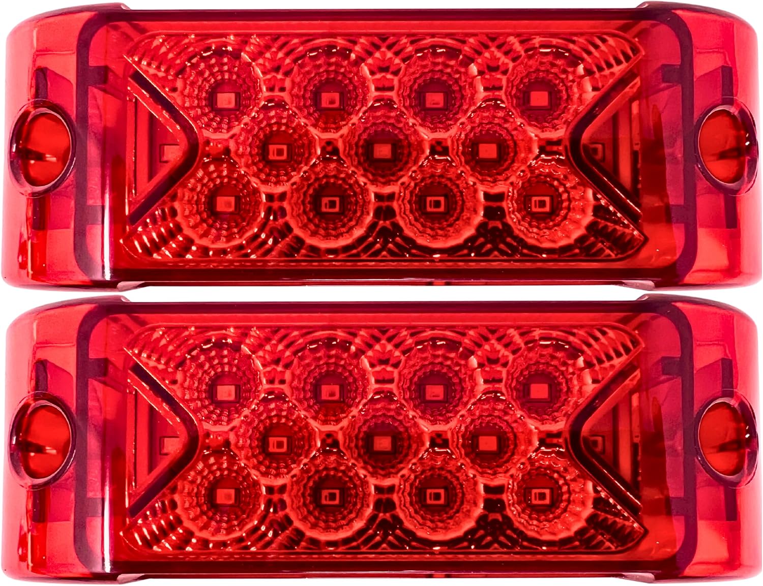 All Star Truck Parts Qty 10 Amber 6" 13 LED Side Marker Clearance Light Rectangle 12V Truck Trailer Camper Boat Marine 6x2 Rectangular Surface Mount [Sealed and Waterproof]