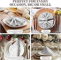 Vista 234 de Ultimate Textile -1 docena - Reversible Shantung Satin - Majestic - Servilletas de tela Majestic de 17 x 17 pulgadas color azul pizarra