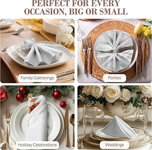 Miniatura 234 de Ultimate Textile -1 docena - Reversible Shantung Satin - Majestic - Servilletas de tela Majestic de 17 x 17 pulgadas color azul pizarra