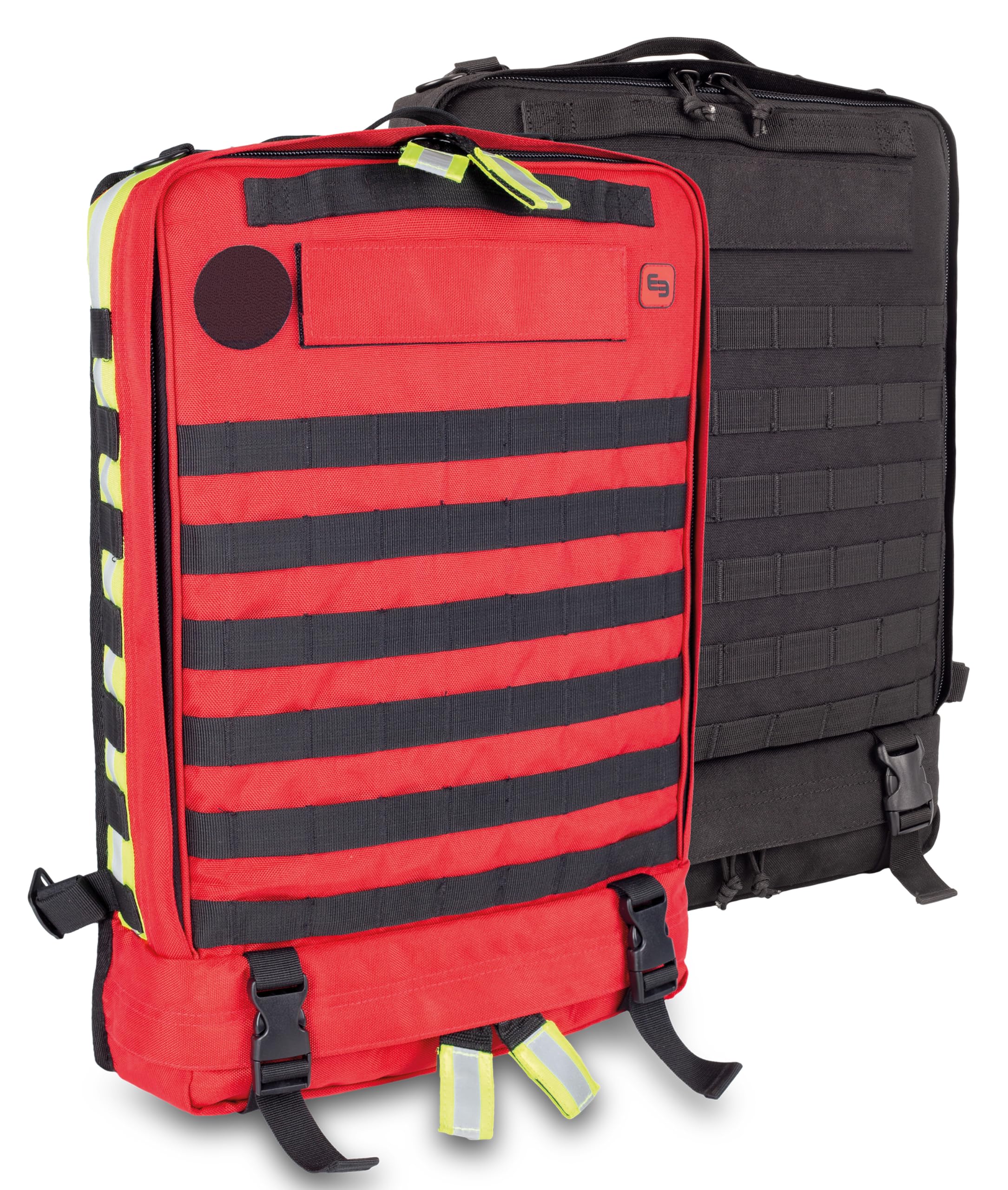 ELITE BAGS - Module Notfallrucksack | schwarz | extraflach | modular erweiterbares Rucksack-Konzept | MOLLE-System | Klett-Trennsteg | integrierte Modultaschen
