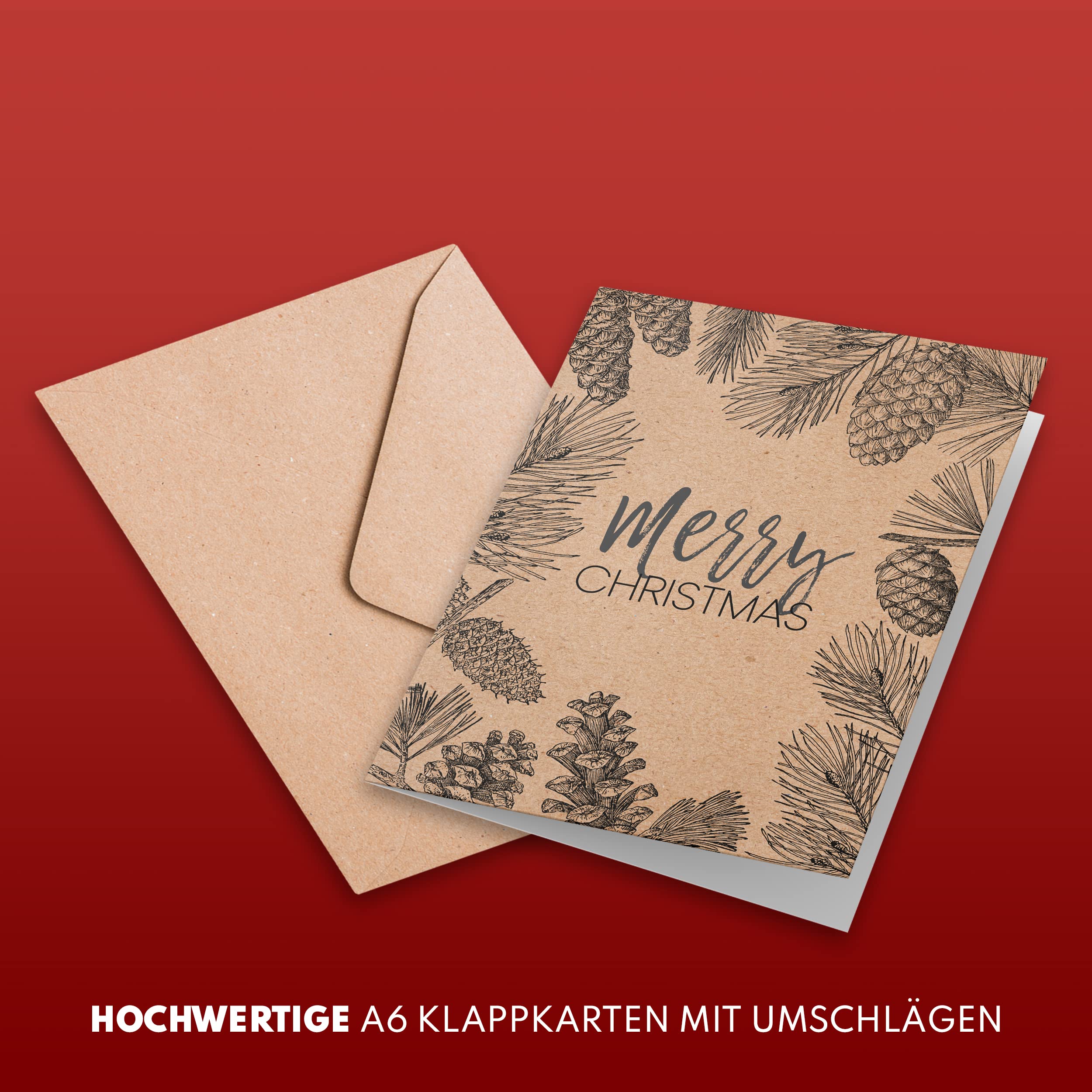 12 Biglietti Di Natale Pieghevoli Con Buste, Set Di Cartoline Formato A6, Ad Acquerello, Serie Di Animali Della Foresta, Con Auguri Di Natale, Per La