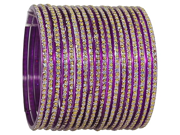 NMII Glass with Polka Dots & Glitter Stylish Fancy Bangles Set For Women & Girls | Glass Bangles | Traditional Women Bangles - Pack of 36 Bangle - Image 2