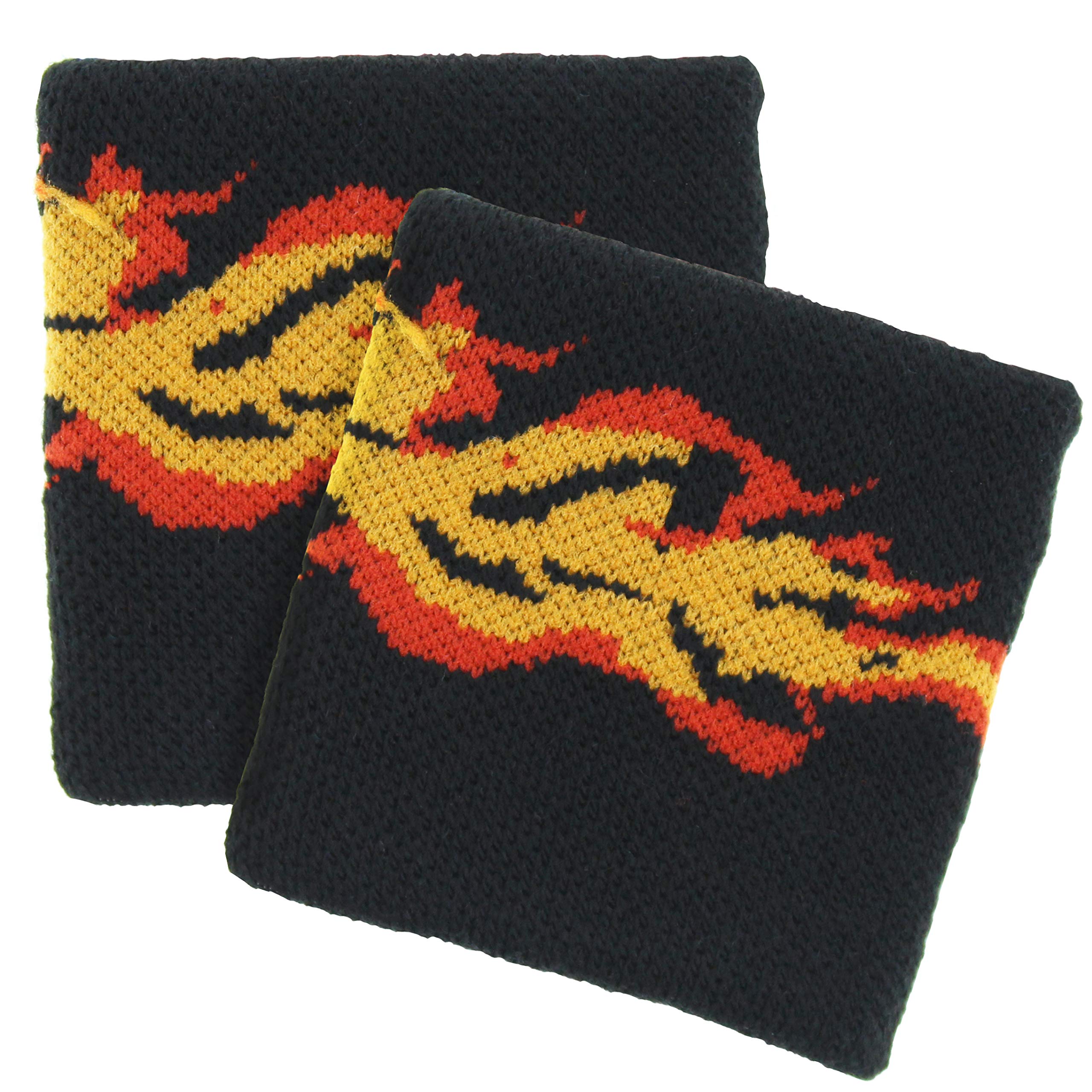 Zac's Alter Ego Adjustable Flame Print Sweatbands/Wristbands