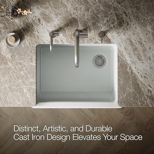 Vista 257 de Kohler Fregadero de la granja Kohler Whitehaven, Frente al delantal altos, K-6489-0, Blanco