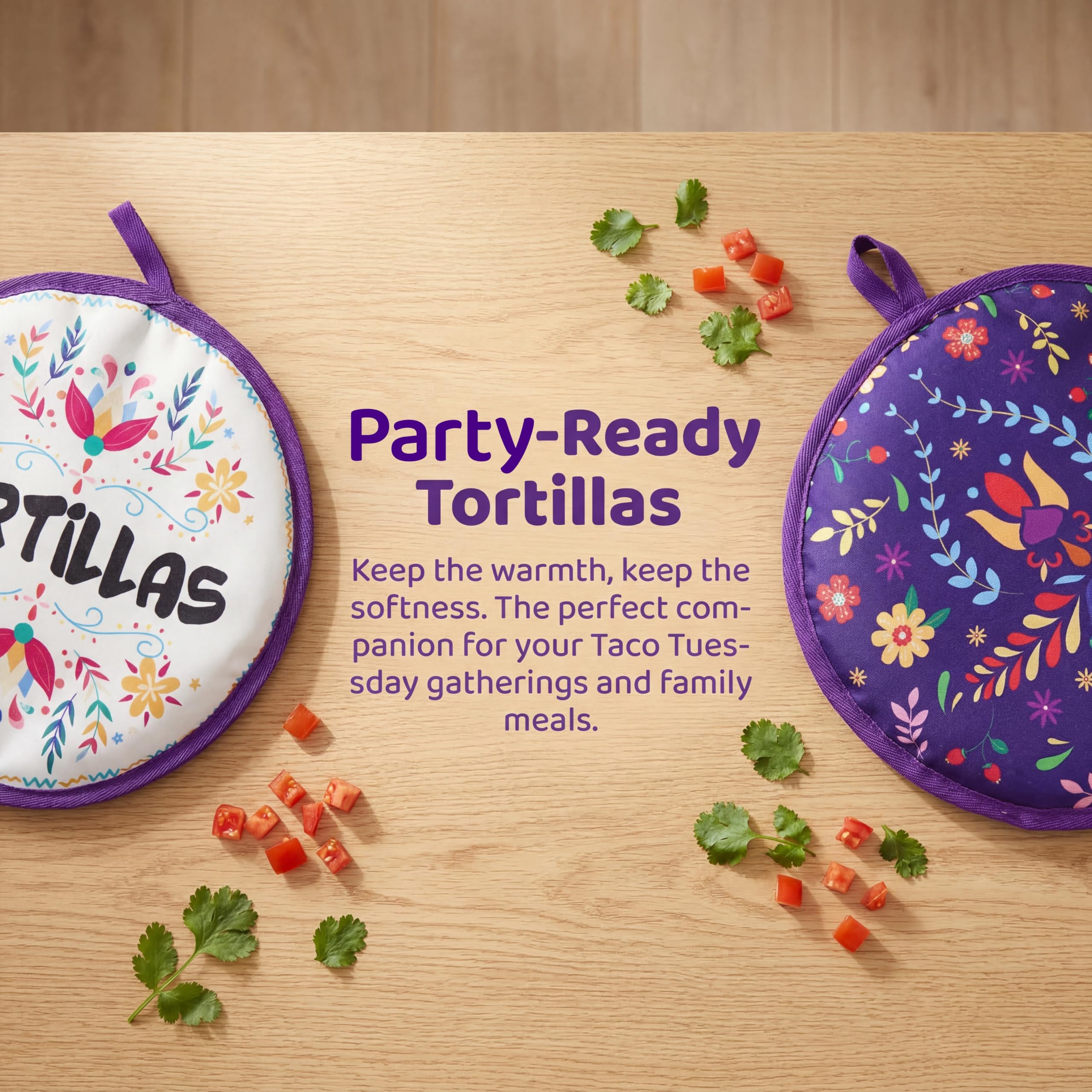 Lyellfe Tortilla-Wärmerbeutel, 30,5 cm, isolierter Tuch-Taco-Wärmer für Maismehl-Tortillas, Taco-Dienstagabend, Halloween-Party, mikrowellengeeignet, gefriergeeignet, 3 Stück
