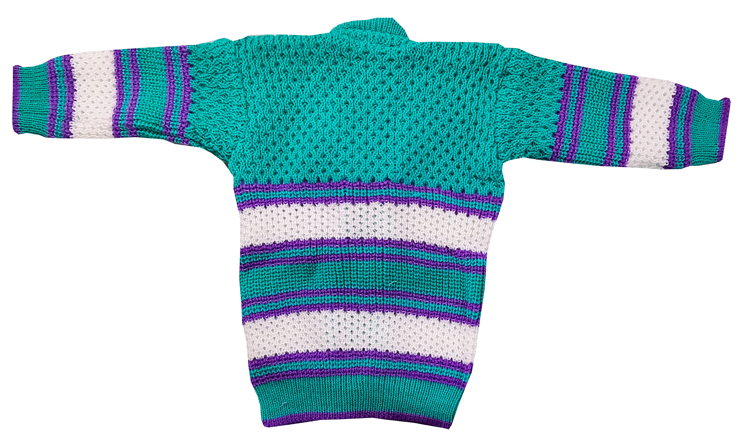 little PANDA Born Baby Sweater for Baby Boys & Baby Girls Woollen Full Sleeves, V Neck Sweater Top, Bottom, Cap & Booties Set (0-3 Months) (Green) - Image 4 thumbnail