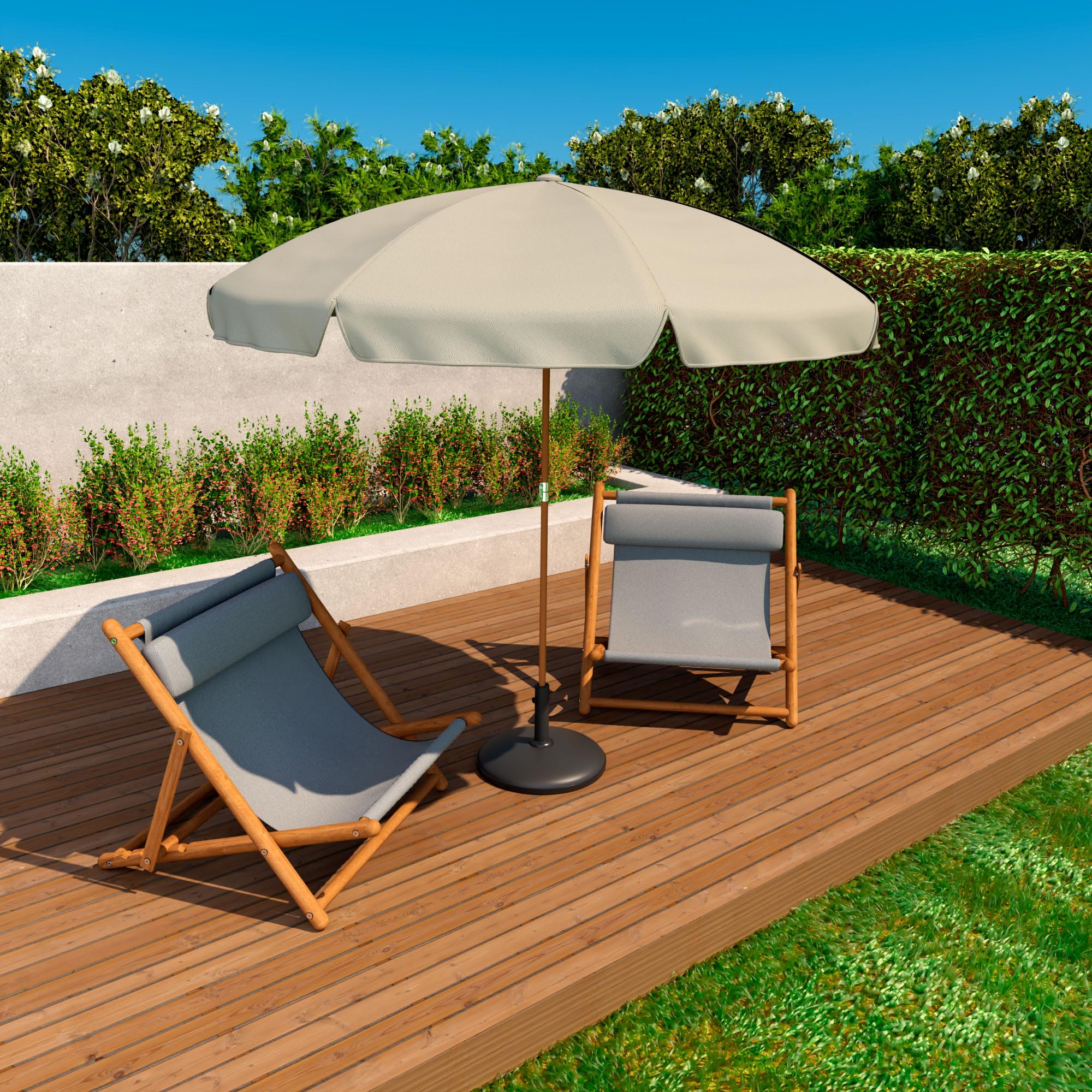 FRANKYSTAR Terra - Base per Ombrellone da Giardino Rotondo Ø45 cm Basamento da 15 kg per Ombrelloni in Cemento Nero