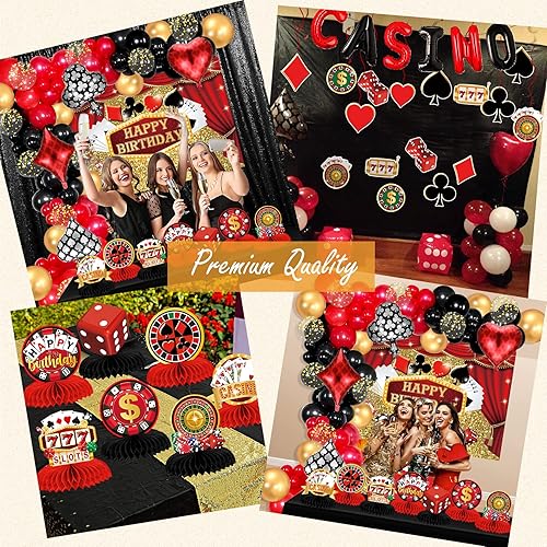 Miniatura 7 de Decoraciones de fiesta temática de casino, suministros de decoración de fiesta de cumpleaños de casino, decoraciones de fiesta de Las Vegas, Fondo