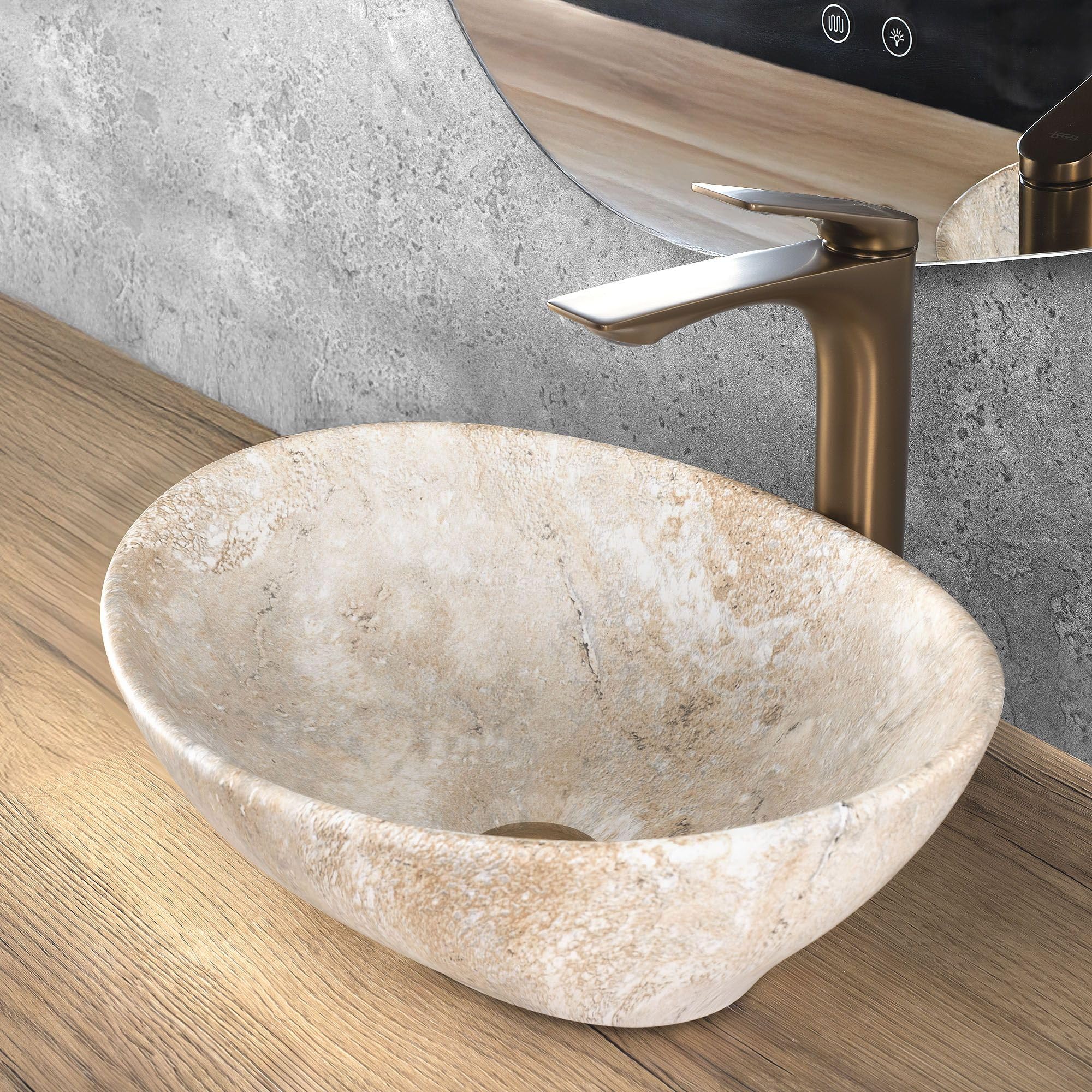 Lavabo Sobre Encimera Rea Sofia Savana Matt Beige 41X34,5X15Cm