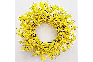 24'' Yellow Forsythia Wreath for Front Door