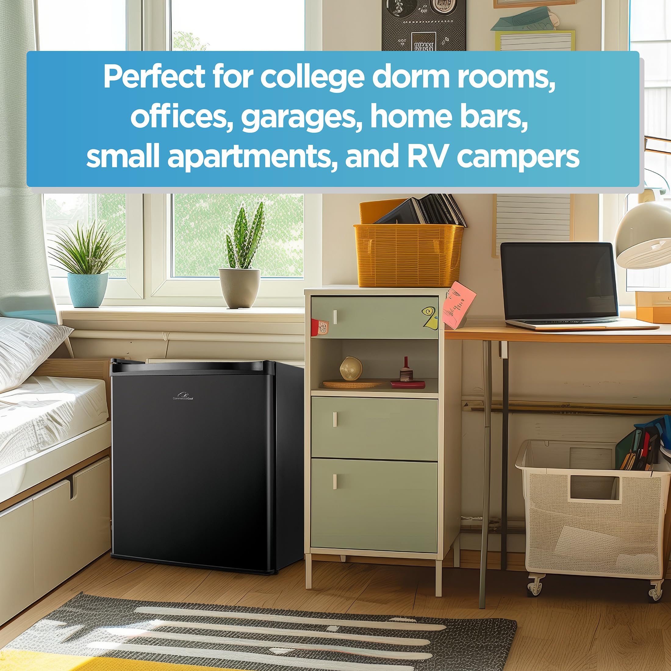 Commercial Cool 1.6 Cu. Ft. Compact Refrigerator, Single Door Mini Fridge With Chiller Compartment, Personal Fridge For Home Or Dorm Room, R600a Refrigerant, Ccr16b, Black on Fridge.com - View 6