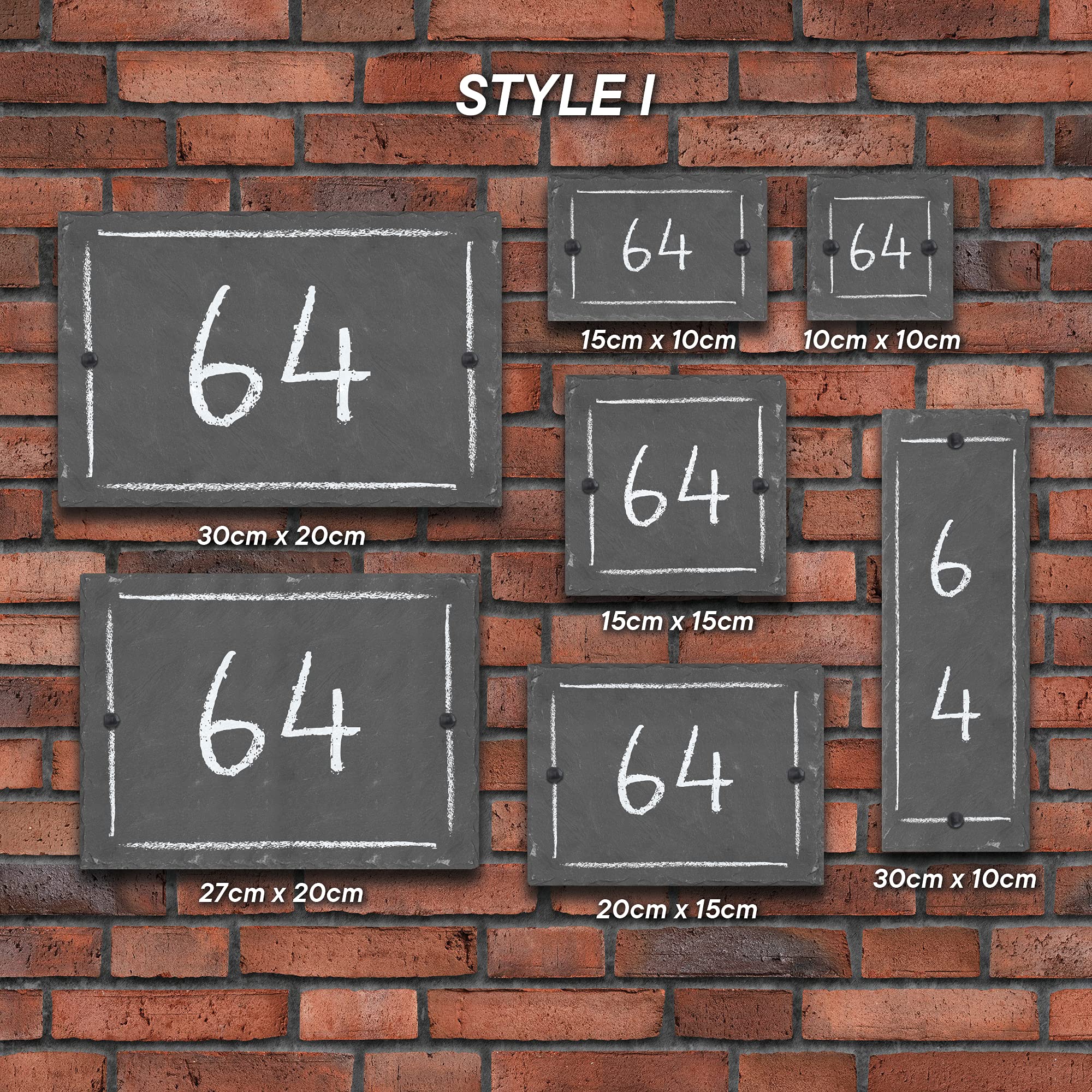 Rustic Slate Door Number, Slate Gate Sign Plaque, Stone Home number + Name Sign, Personalised bespoke slate name door plates (Style I)