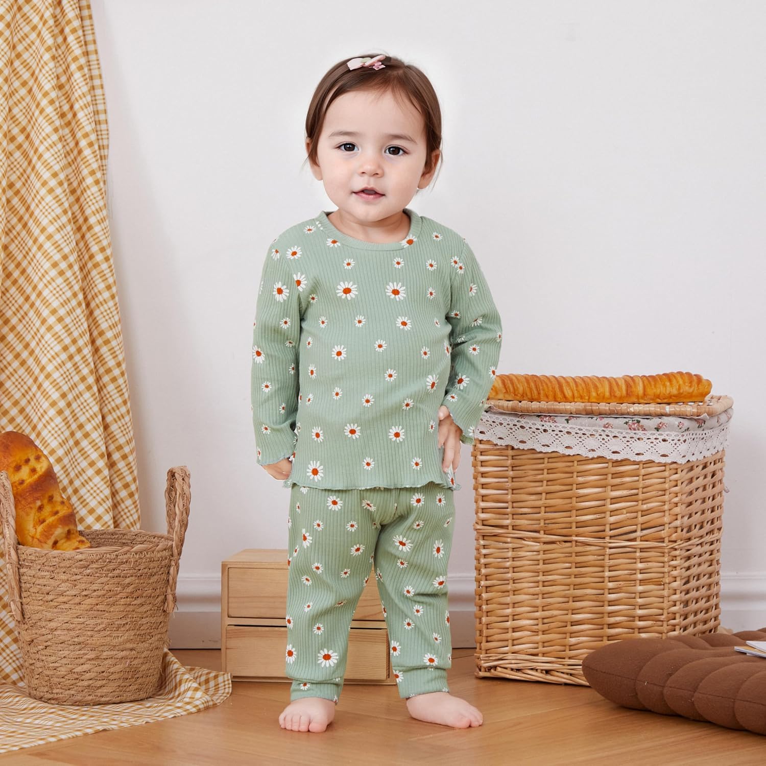 Baby Girl Fall Clothes Set Floral Print Long Sleeve Tops Pants Cute Infant Toddler Outfits 6 12 18 24 Months 2T - Image 2