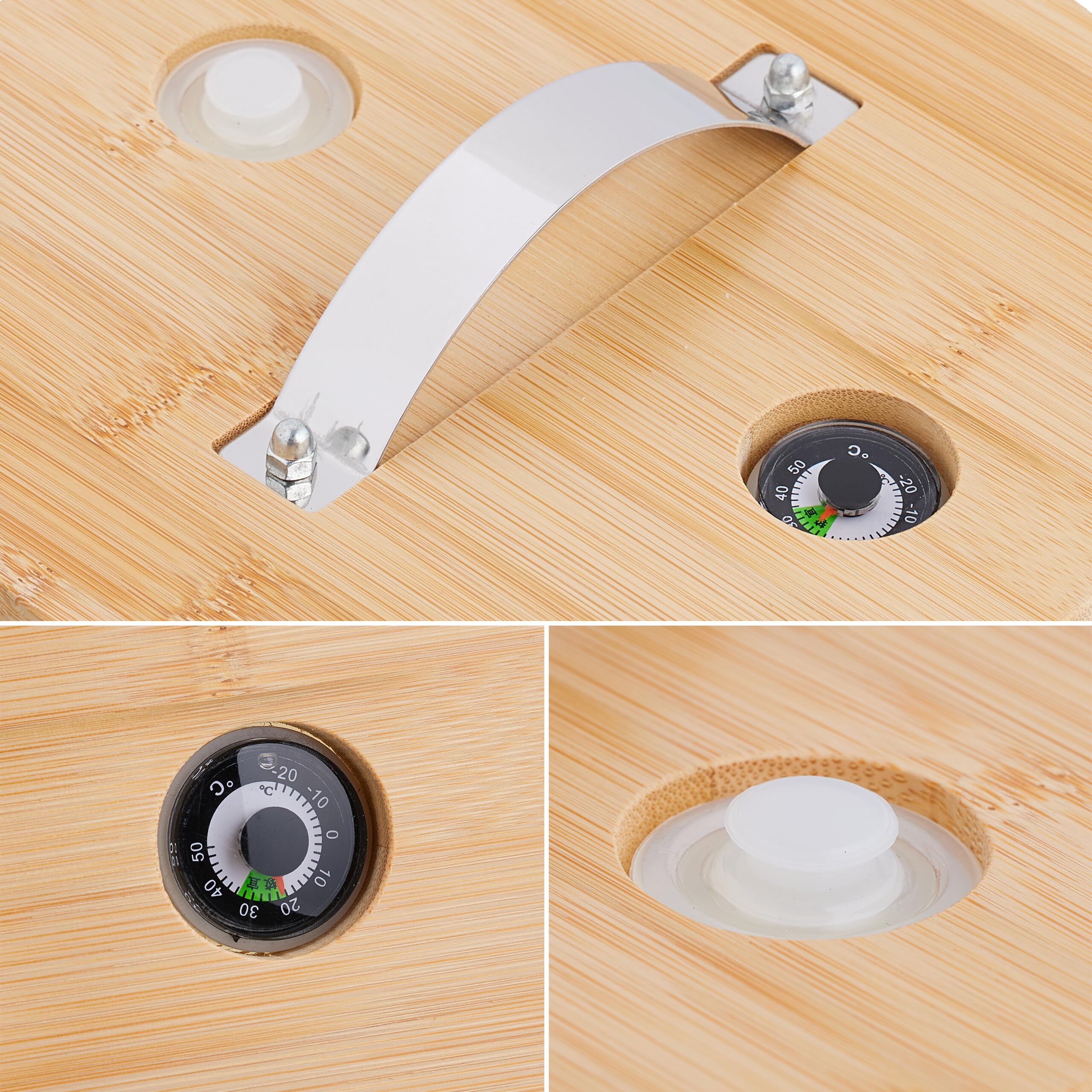 Relaxdays Dispenser in Vetro per Bevande Fredde e Calde, Erogatore Bibite da 5 L, con Rubinetto e Coperchio in bambù