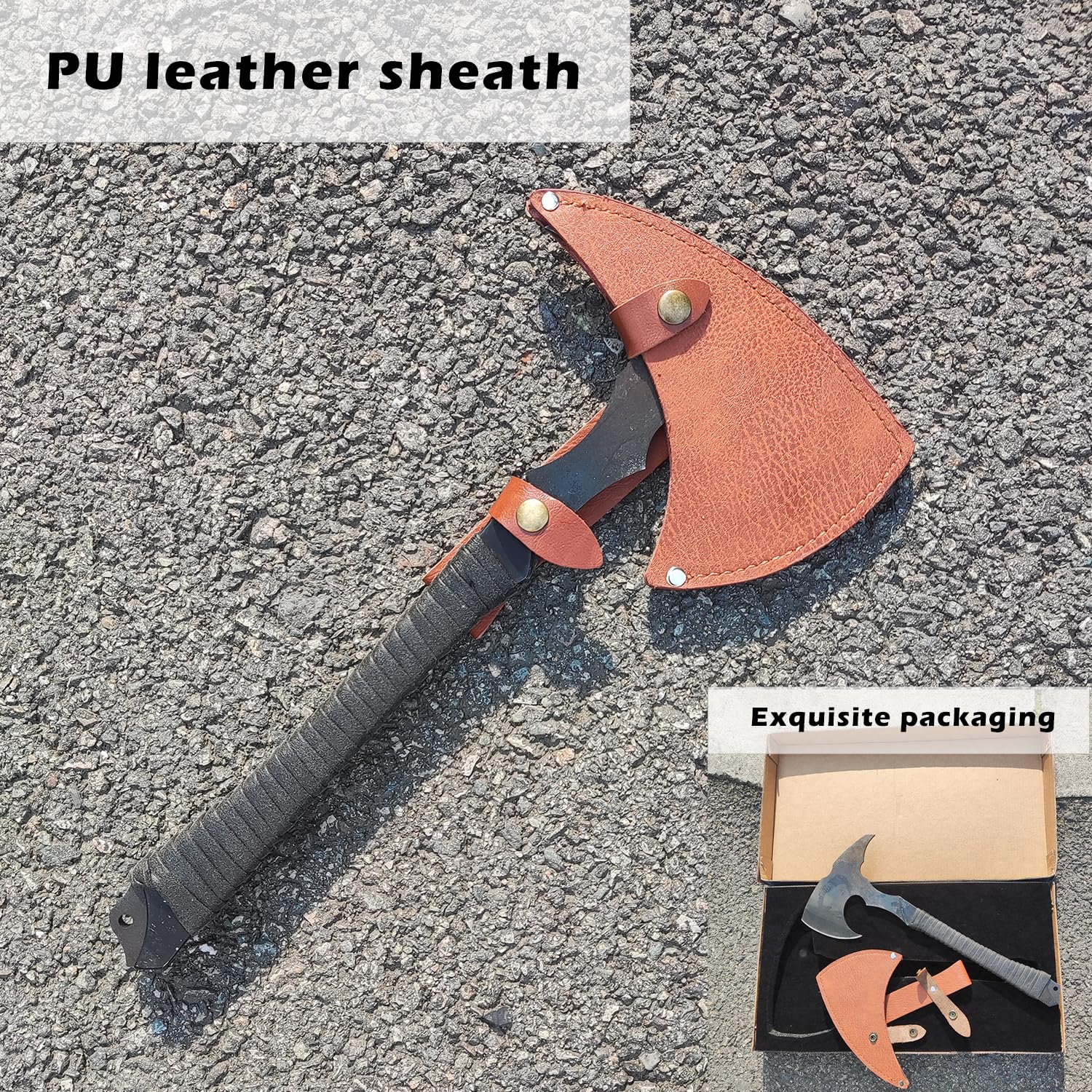 41 cm Full Tang Taktischer Tomahawk Survival Beil Axt mit Scheide für die Praxis, Outdoor-Gebrauch, Sammlung