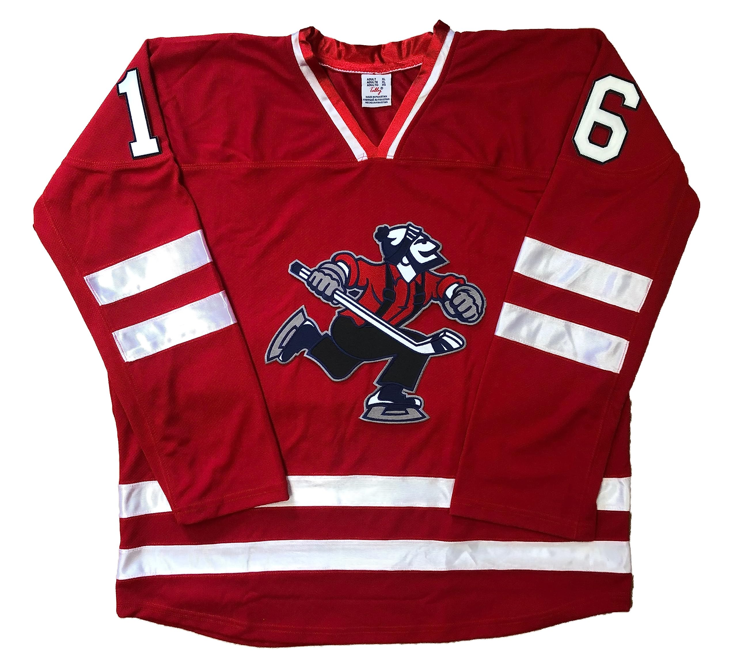 Red and White Hockey Jerseys with a Johnny Canuck Crest (Medium, Red)