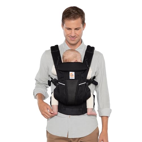 Image of Ergobaby Omni Breeze All Carry Positions Breathable Mesh Baby Carrier with Enhanced Lumbar Support & Airflow, Onyx Black, 3-20 Kgs