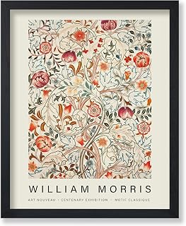 Poster Master Vintage William Morris Poster - Retro Acanthus Print - Flower Art - Floral Art - Gift for Men & Women - Art Nouveau Decor for Kitchen, Living Room or Bedroom - 8x10 UNFRAMED Wall Art
